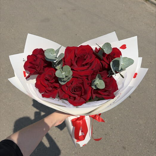 Букет из красных,французских роз