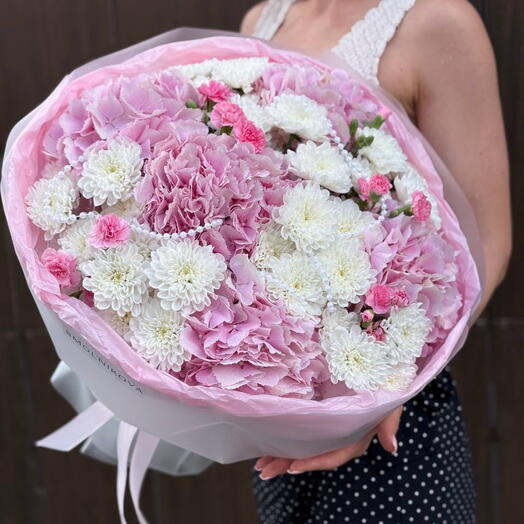 Шикарный большой букет с гортензиями 😍