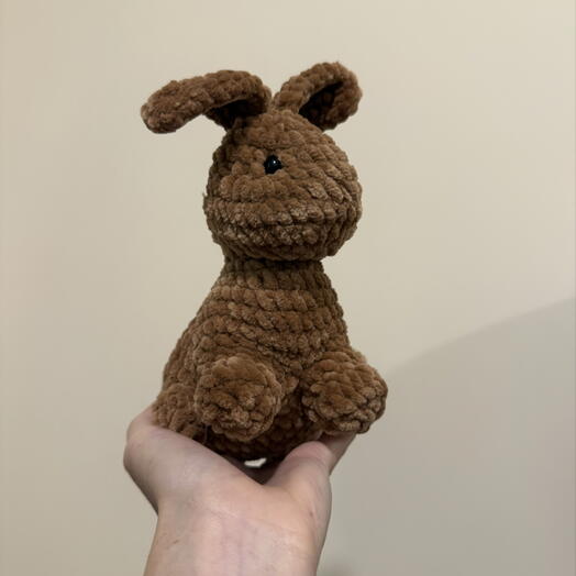 Вязаный плюшевый Кролик коричневый