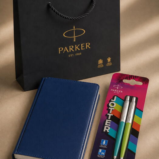 Набор Parker Jotter Originals Retrowave Caribbean и ежедневник подарок парню, дизайнеру