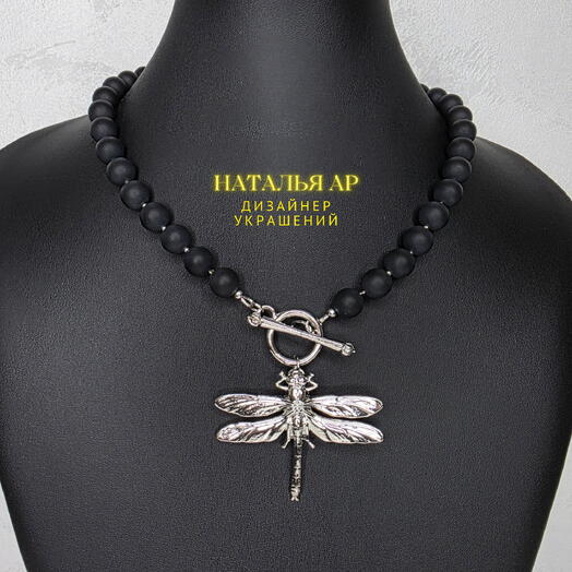 Дизайнерское колье из натуральных камней Ювелирная бижутерия Украшение на шею Подарок девушке женщине на День рождения