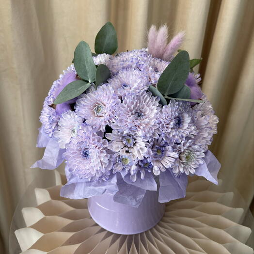 Лавандовая композиция с хризантемой 💜