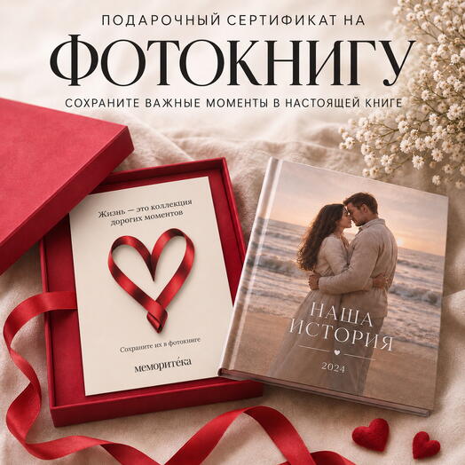 Подарочный сертификат для создания фотокниги из ваших лучших моментов