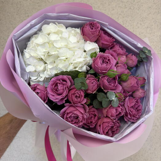 Дофаминовый букет с пион розой и гортензией ♥️