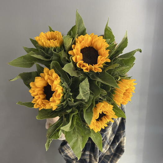 Монобукет солнечный 🌻 яркие подсолнухи 🌻🌻🌻