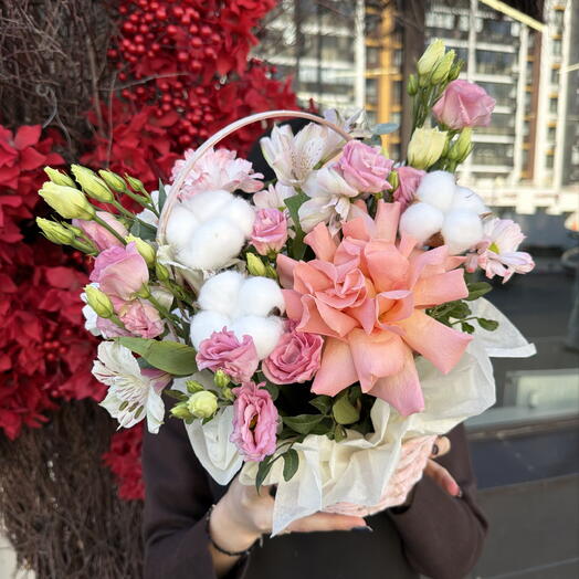 Корзина с ажурной розой 🎀