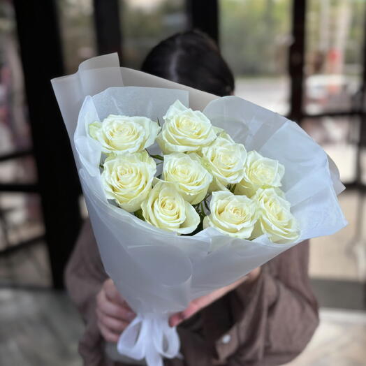 🌷Букет из белых 9 шт. роз