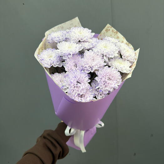 лавандовый букет из хризантем 💜