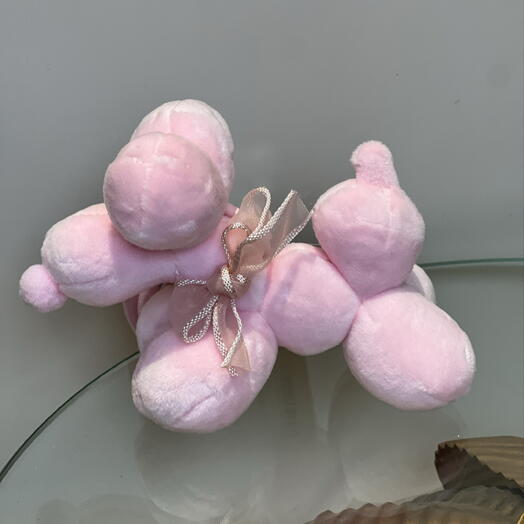 Игрушка собачка розового цвета