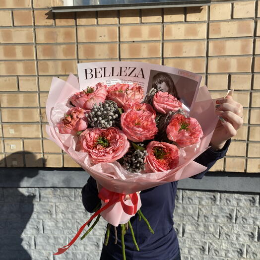 Розы мандарин с брунией 🧡