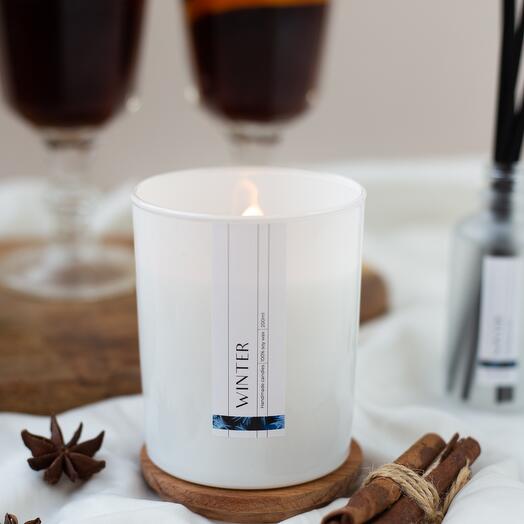 Aroma Winter candle / vinho quente / 200 ml. em copo / cera de soja / Aesthete home / 14 de fevereiro, 8 de março