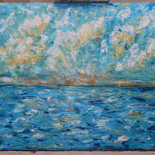 Картина маслом «Морской закат»