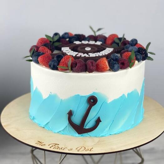 A cake with a marine theme