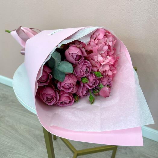 Rosas en forma de peonía + Hortensia = 💖 (Misty bubbles, similar a las peonías)