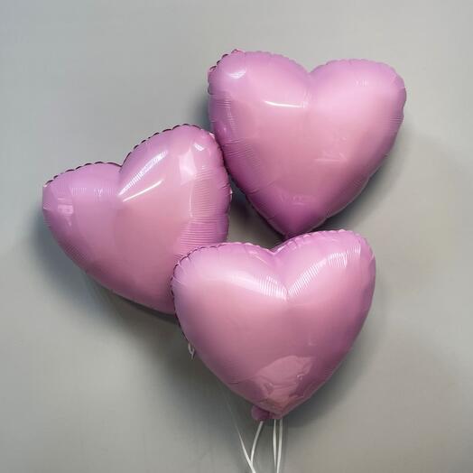 З фольгированных шара сердце 30 см 💓