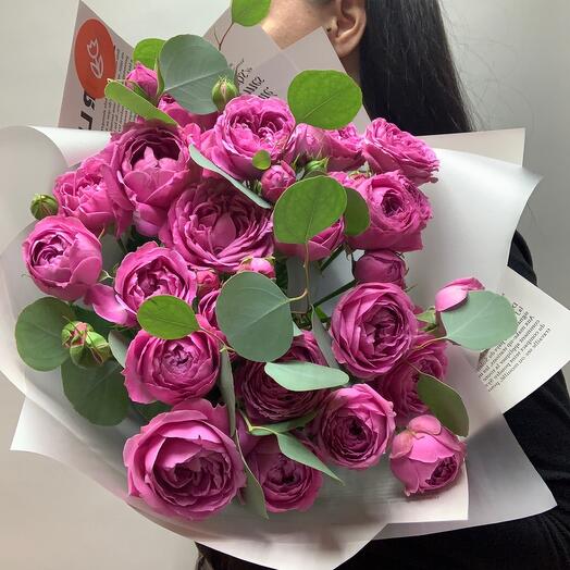 Bouquet of 7 branches of peony rose Misty bubbles