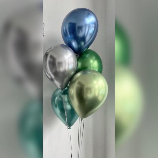 Сет из 5 шаров Хром