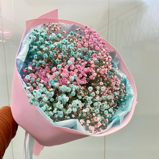 Bouquet of gypsophila rainbow