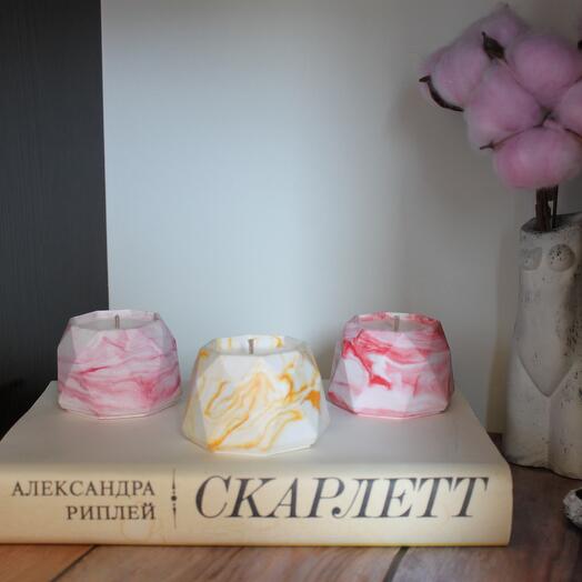 Набор АРОМАТИЧЕСКИХ свечей "СОЧНОЕ ЛЕТО" из 3-х ароматов