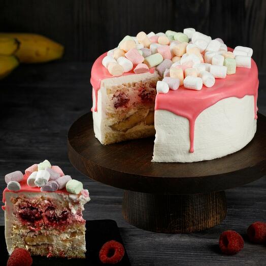 Pastel de Frambuesa y plátano
