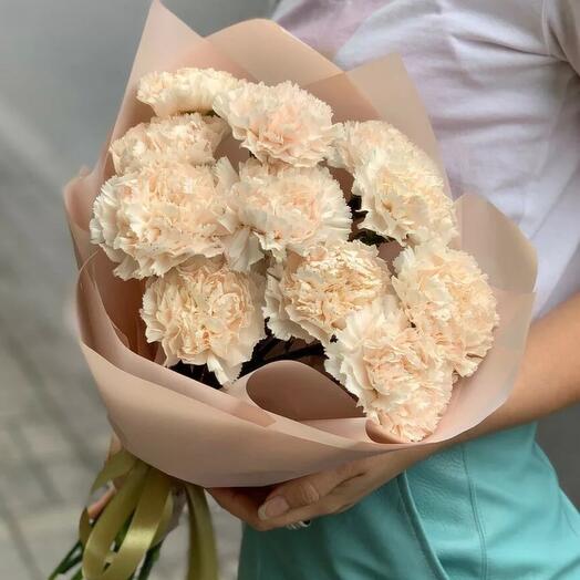 Ramo de Dianthus crema malvavisco