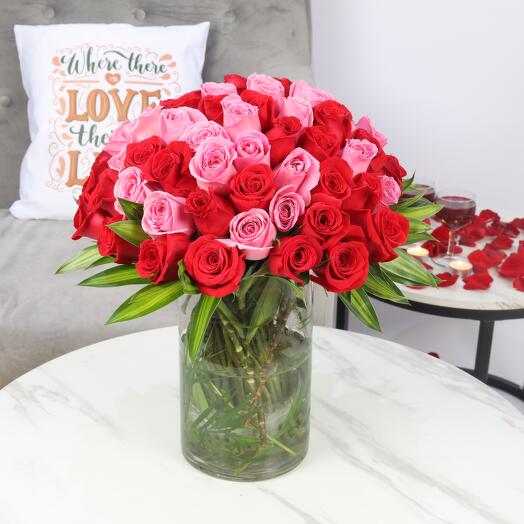 Pure Love 75 Roses in Vase
