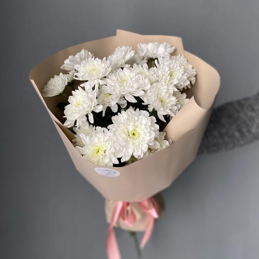 Моно букет из кустовой хризантемы