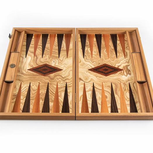 Handmade backgammon from Olive wood and Wenge, S