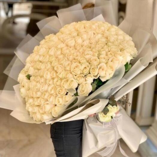 Bouquet of 151 white roses