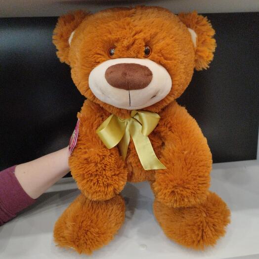 Игрушка медвежонок кофейный с бантиком