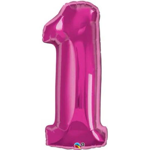 Pink Number One Helium Balloon