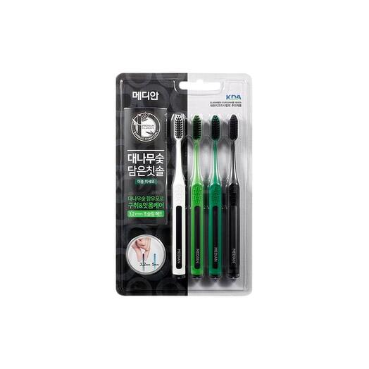 Median Зубная щетка Bamboo Charcoal Toothbrush набор - 4 шт