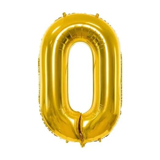 Цифра 0 из фольги "Золото", 100см