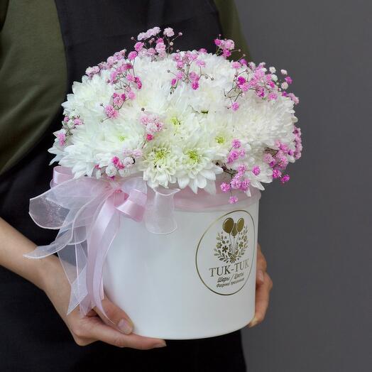Цветы в коробке «XL» pink N8