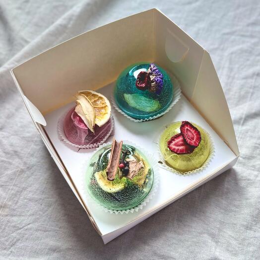 Набор чайных бомбочек с листовым чаем и фильтр-пирамидками «Кватро»