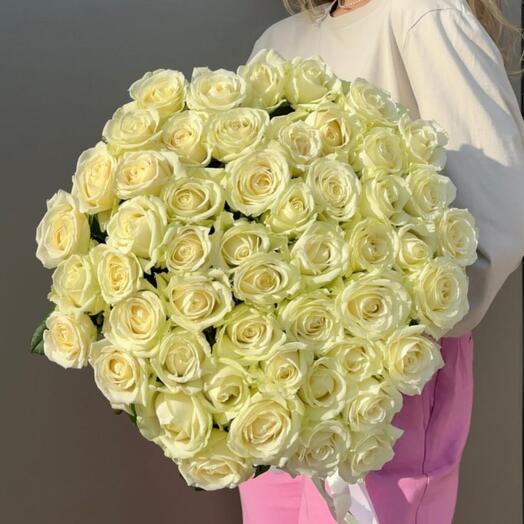 Белые розы, 51шт