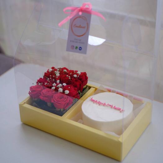 Набор бенто торт "happy birthday "с цветами