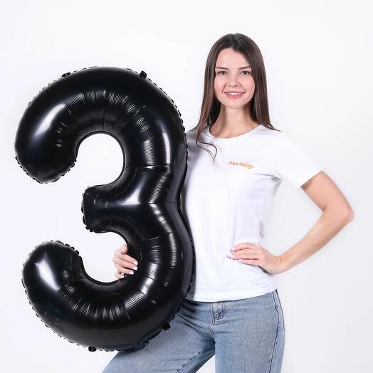 Цифра «3» черная