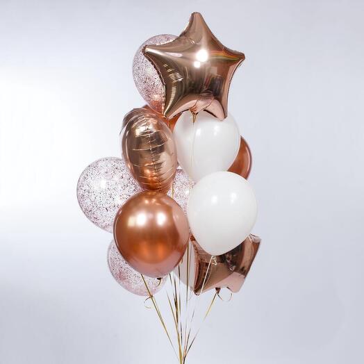 Сет 1 розовое золото Воздушные шары с гелием