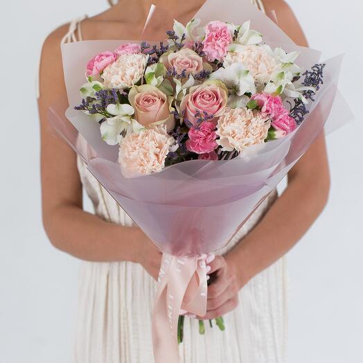 ORIGINAL BOUQUET OF ROSES, CARNATIONS AND ALSTROEMERIA 301
