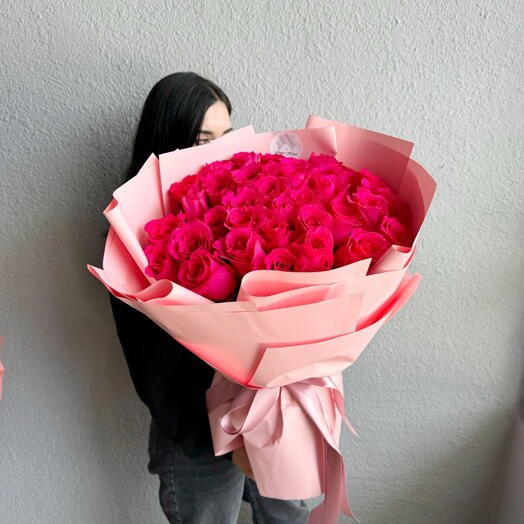 51 Dark Pink Rose Bouquet