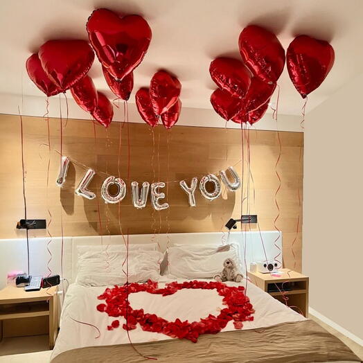 СЮРПРИЗ комната «Я ТЕБЯ ЛЮБОВЬ» сердца 24 шт. SURPRISE Room I LOVE U hearts 24 pcs