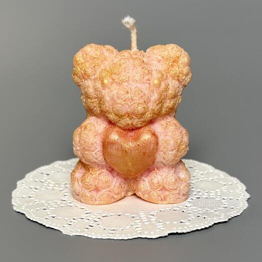Праздничная свеча из кокосового воска для украшения тортов Bear Candle 4 ручной работы
