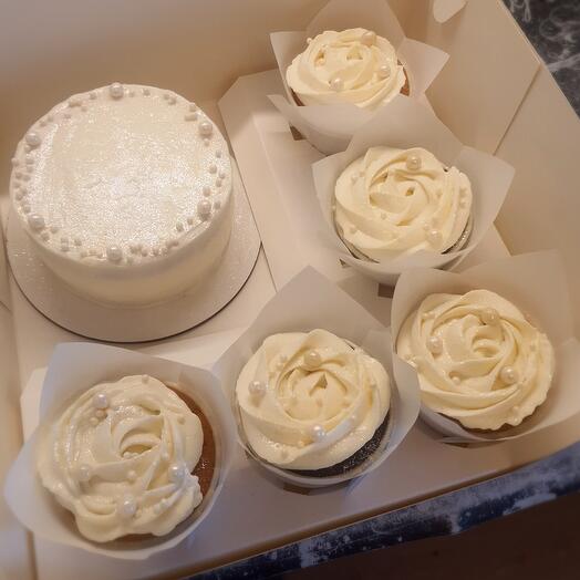 Набор Жемчужина  Бенто-торт 10 см с капкейками новогодний, на Новый год