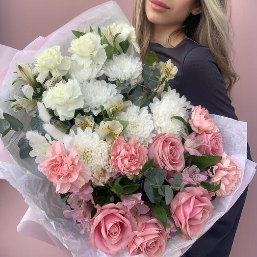 Bouquet "Diamond"💎Roses,dianthuses