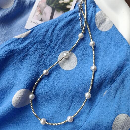 Колье с россыпью жемчуга