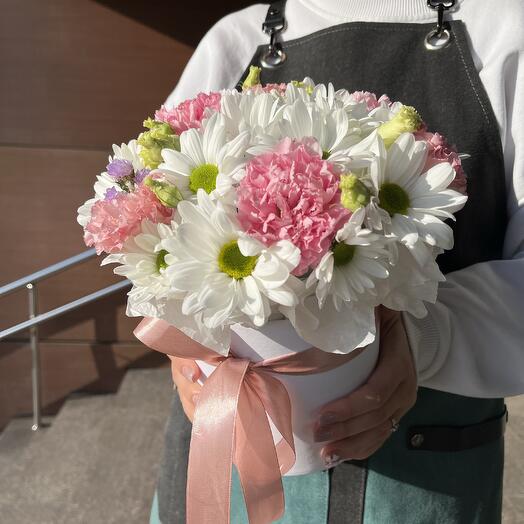 Коробочка с ромашкой и дианустом  🌸🤍