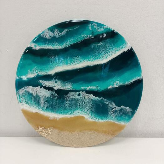 Эпоксидная смола. Море 30 см. Электронный сертификат на мастер-класс