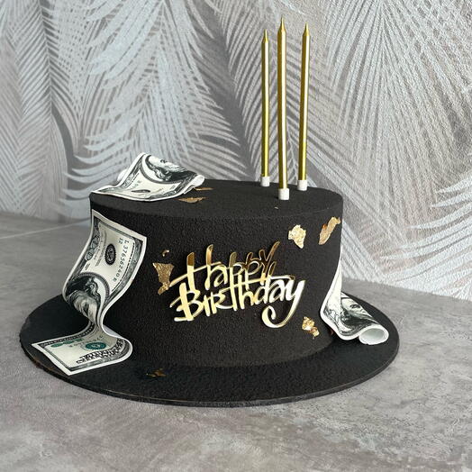 Торт со свечками и деньгами /на день рождения