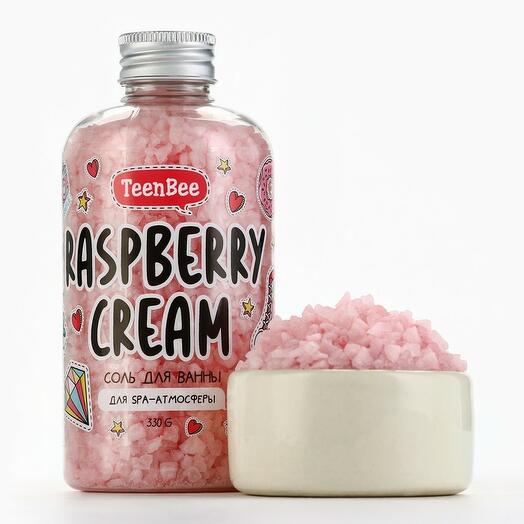 Соль для ванны "Raspberry Cream" с ароматом малины TeenBee, 330 г